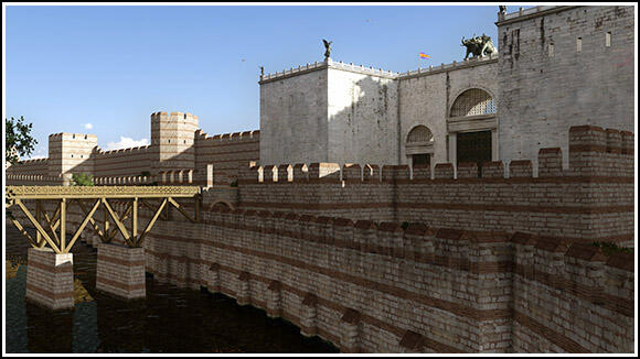 A 3D recreation of the Porta Aurea.